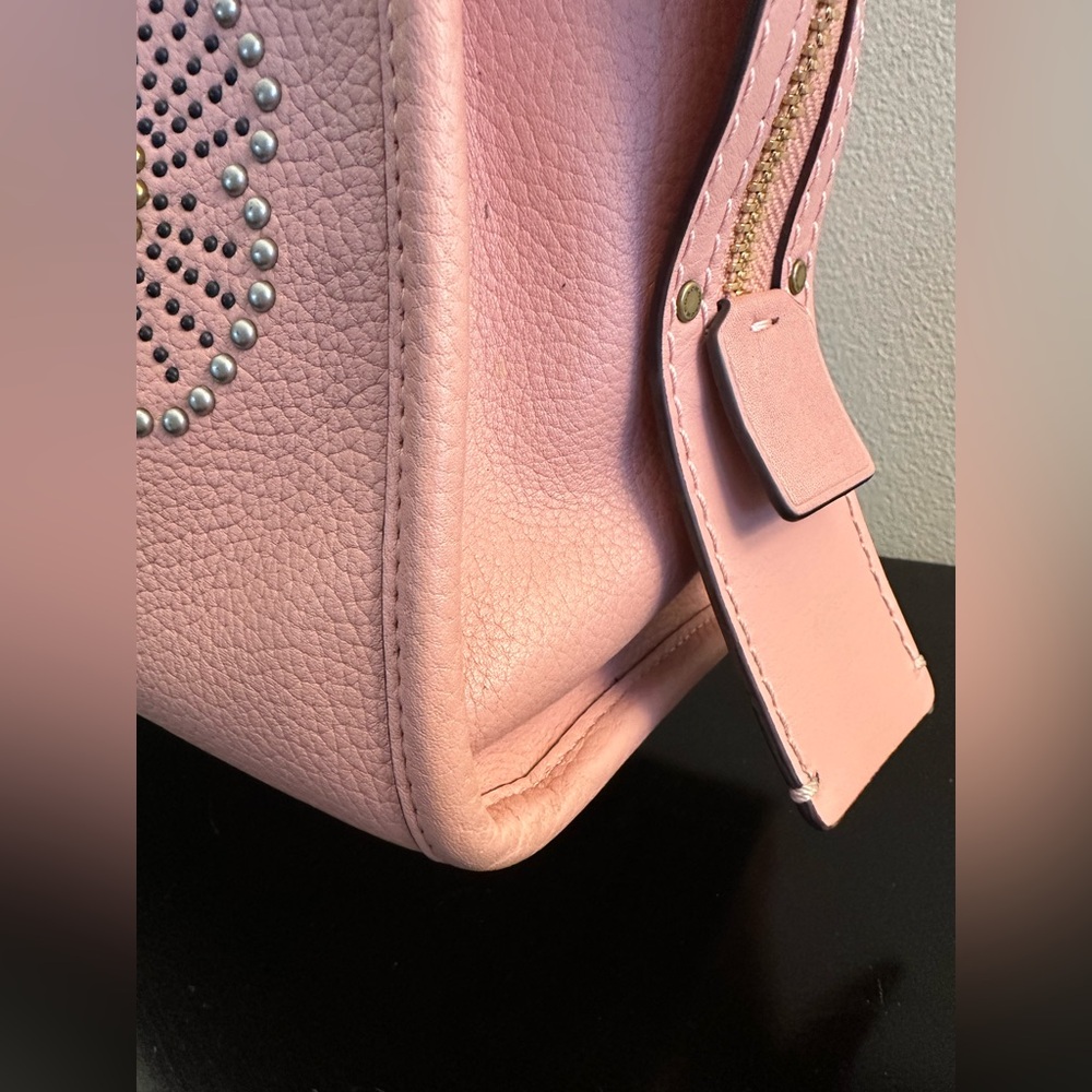 Coach Rogue Tea Rose Shoulder Bag Snake Two Way Handle  Leather Tote EUC - Picture 12 of 16